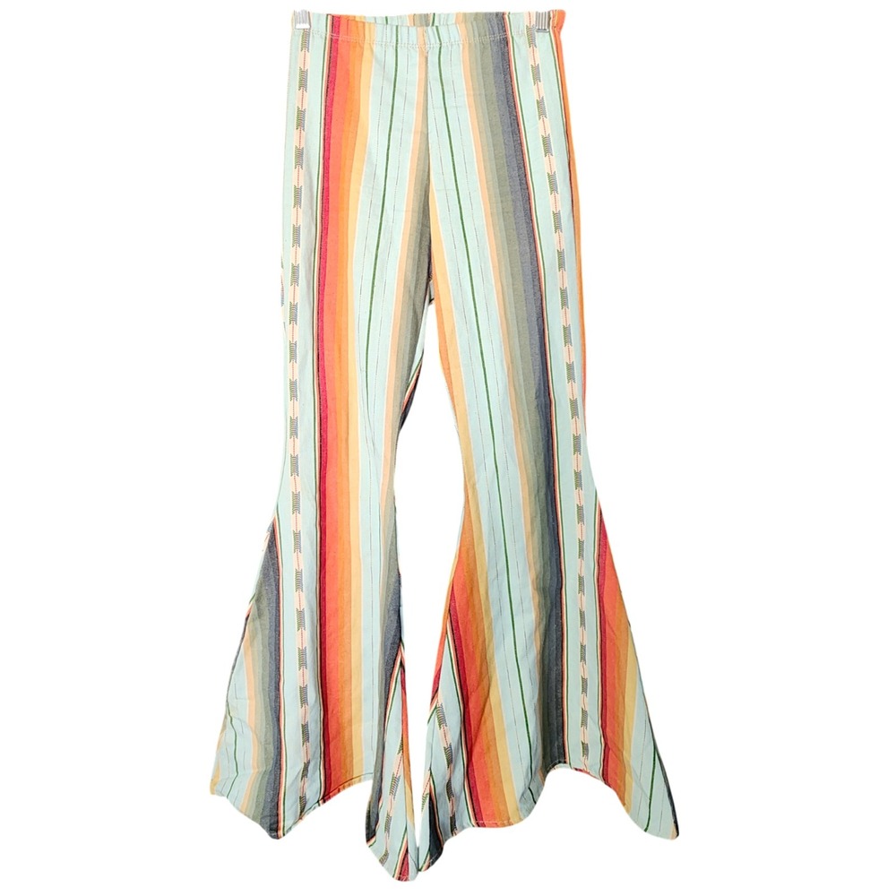 Southwestern Boho Flare Pants Youth XL Women XS 22x28"  Bell Bottom Y2K Hippie